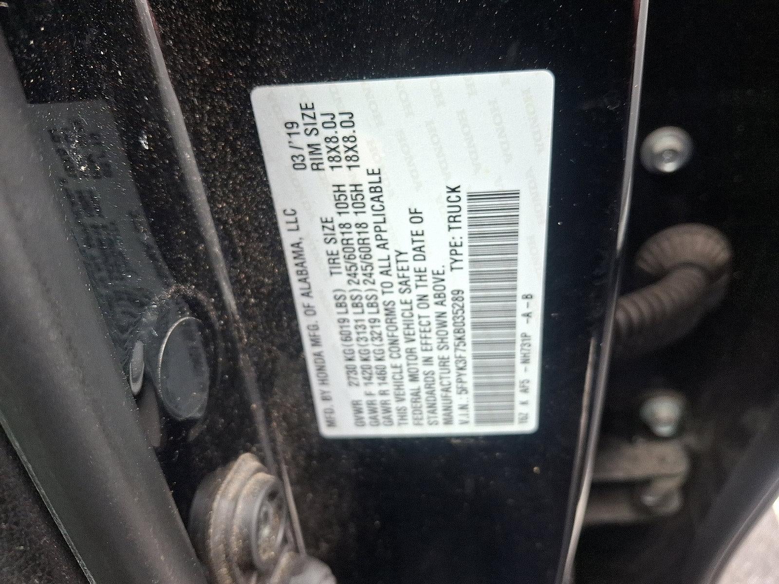 2019 Honda Ridgeline RTL-E AWD