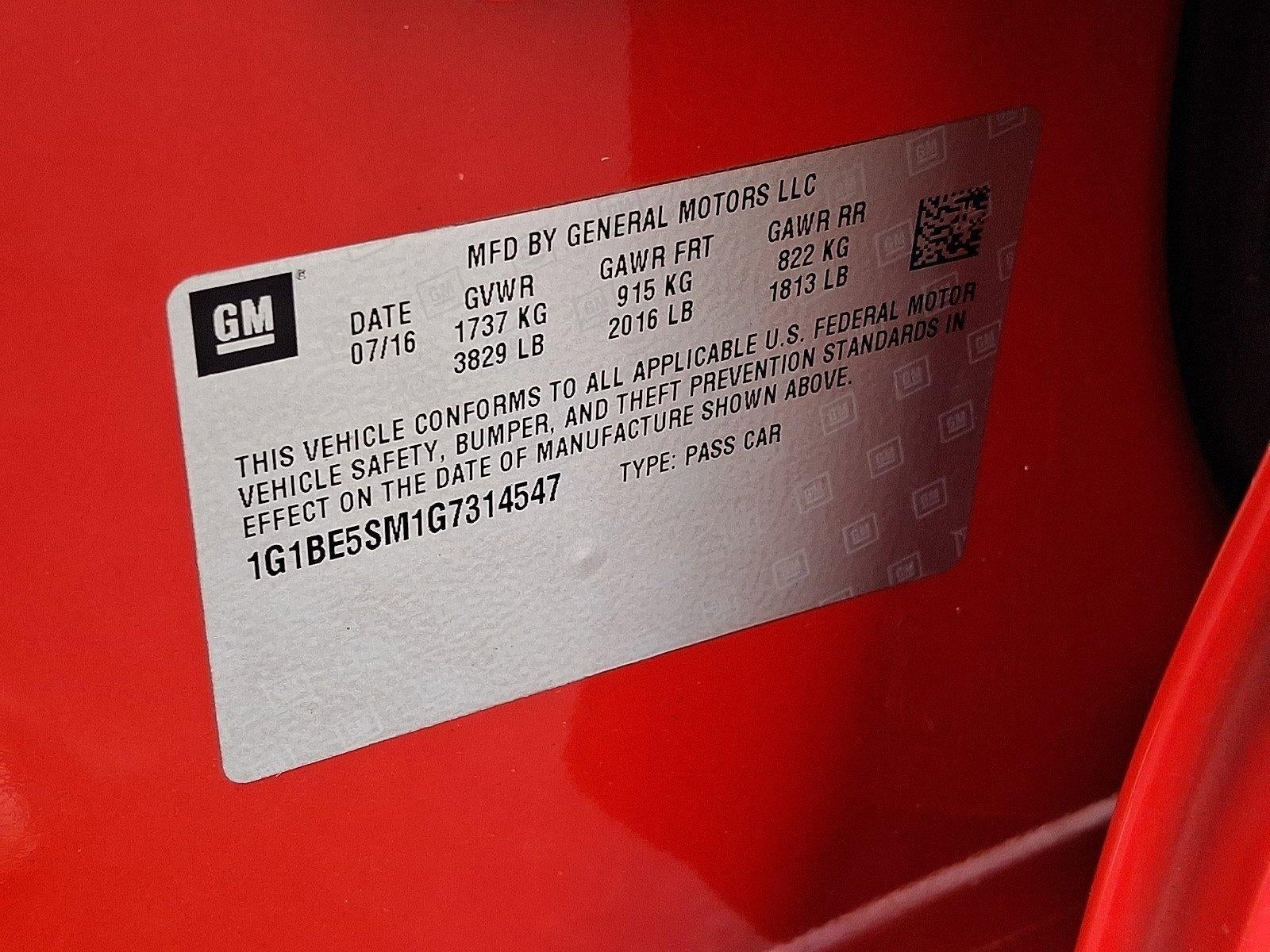 2016 Chevrolet Cruze Sedan LT (Automatic)