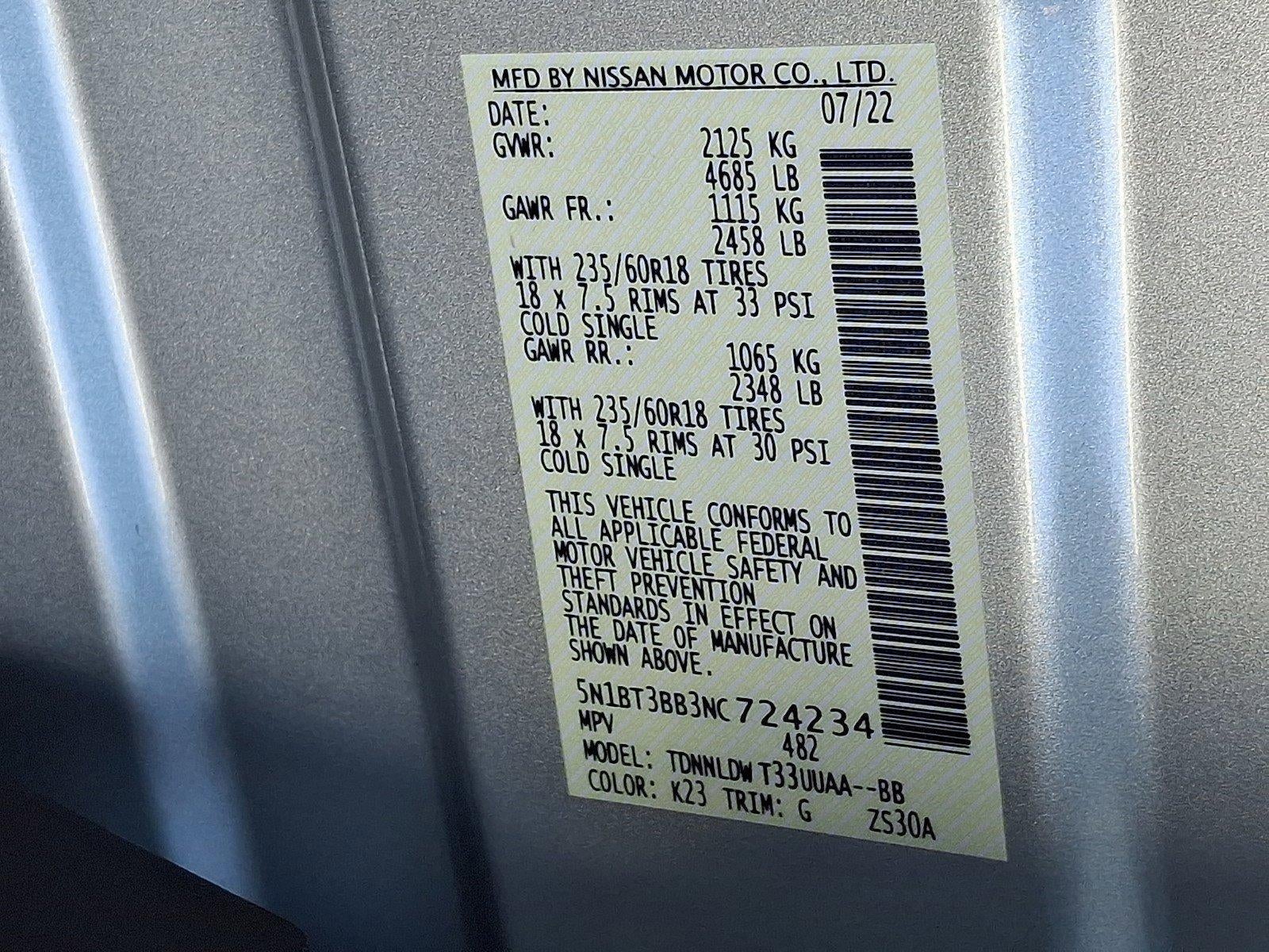 2022 Nissan Rogue AWD SV