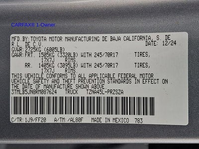 2024 Toyota Tacoma 4WD 4WD SR5 Double Cab 5' Bed AT (GS)