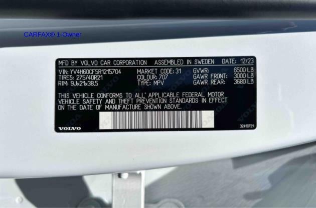 2024 Volvo XC90 Recharge Plug-In Hybrid T8 eAWD PHEV Ultimate Bright Theme 7P