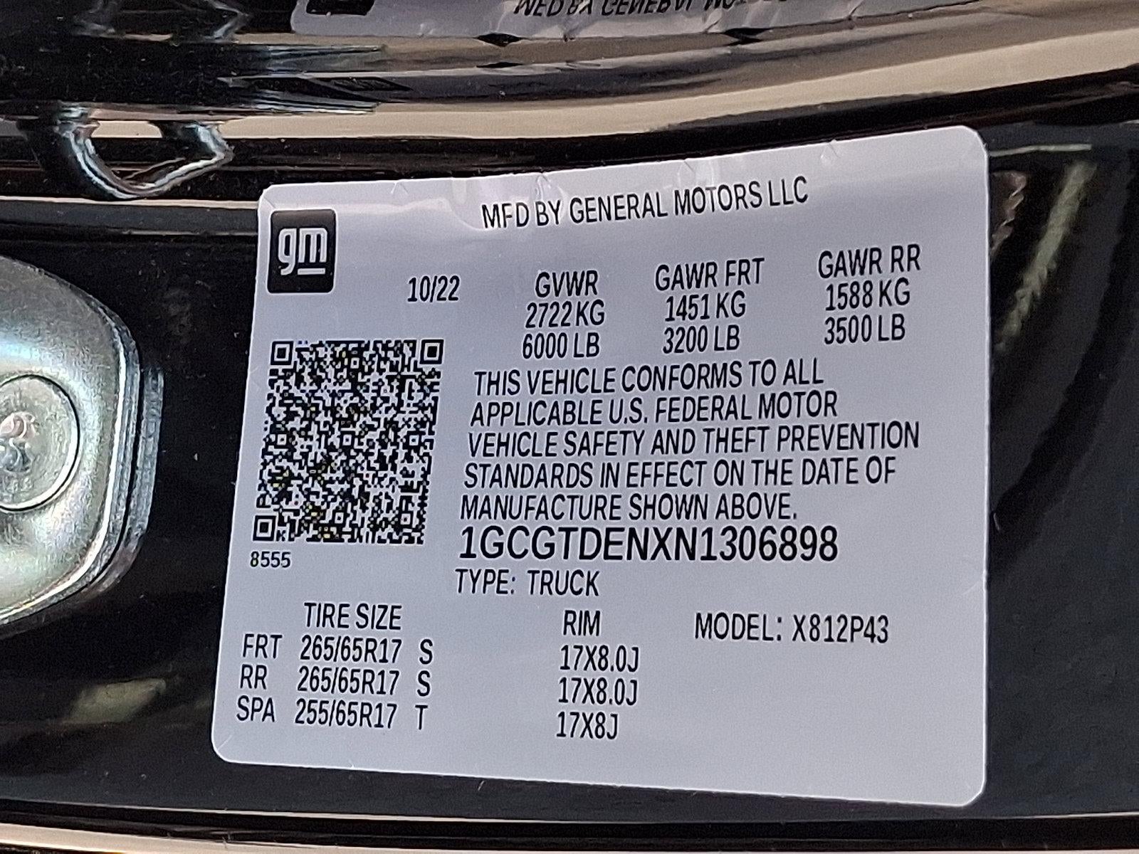 2022 Chevrolet Colorado Crew Cab Short Box 4-Wheel Drive Z71