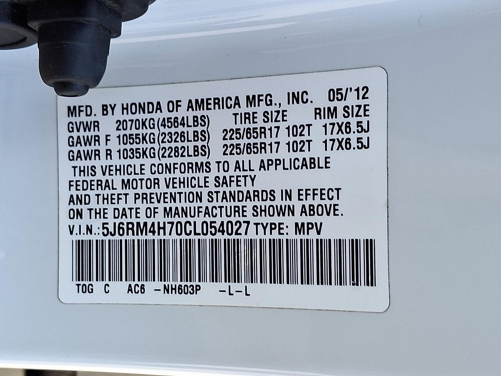 2012 Honda CR-V EX-L AWD with Navigation