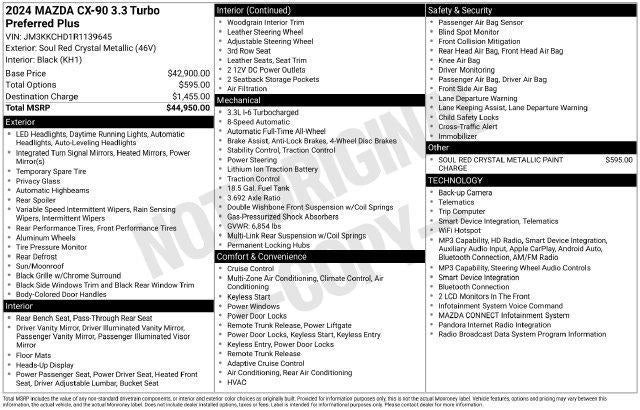 2024 Mazda Mazda CX-90 3.3 Turbo Preferred Plus AWD