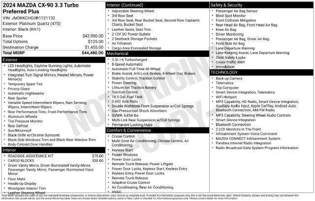 2024 Mazda Mazda CX-90 3.3 Turbo Preferred Plus AWD