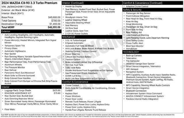 2024 Mazda Mazda CX-90 3.3 Turbo Premium AWD