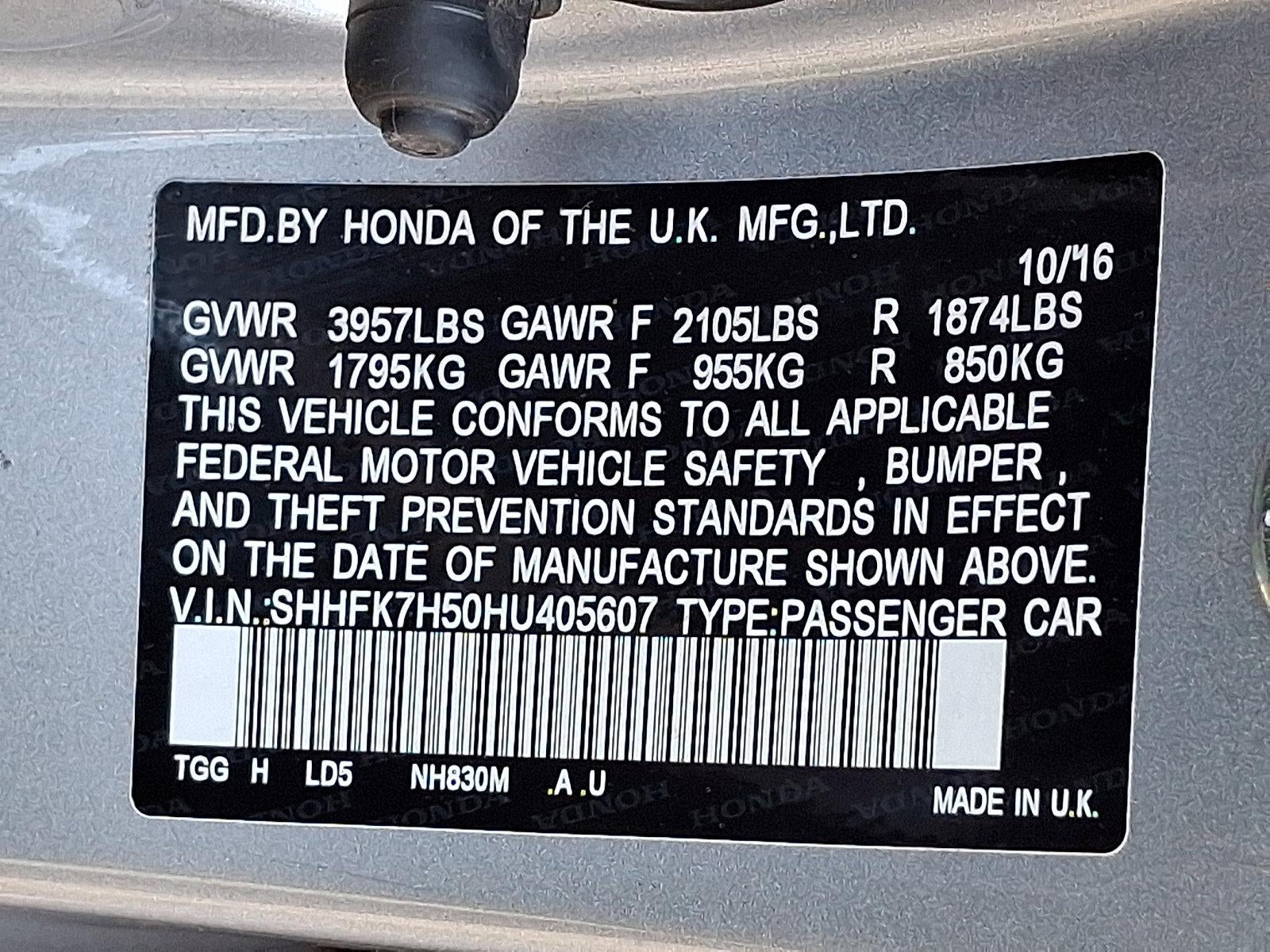 2017 Honda Civic Hatchback EX CVT