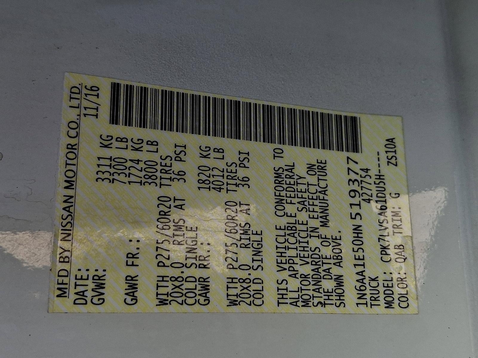 2017 Nissan Titan 4x4 Crew Cab SL