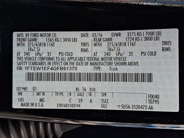 2016 Ford F-150 XLT