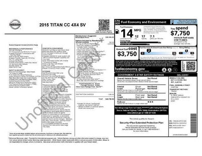 2015 Nissan Titan 4WD Crew Cab Short Bed SV