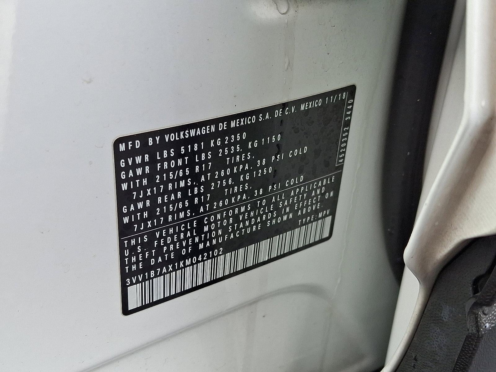 2019 Volkswagen Tiguan 2.0T S FWD