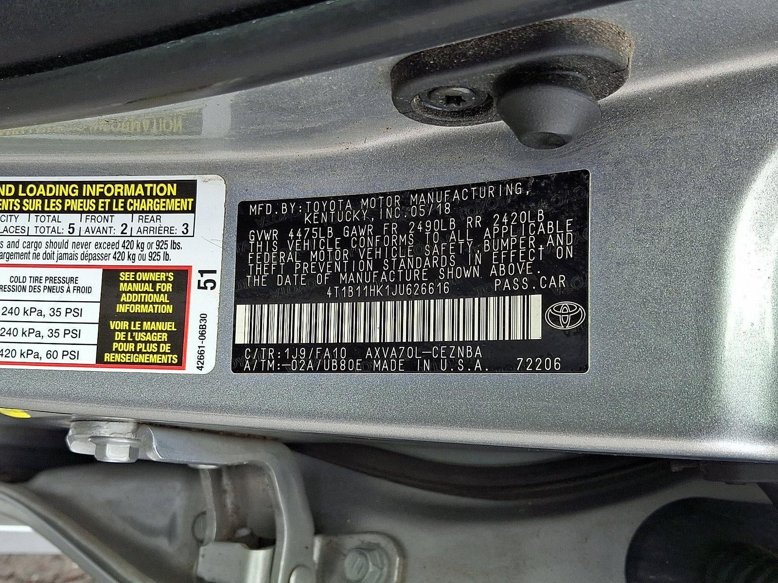 2018 Toyota Camry LE Auto (SE)