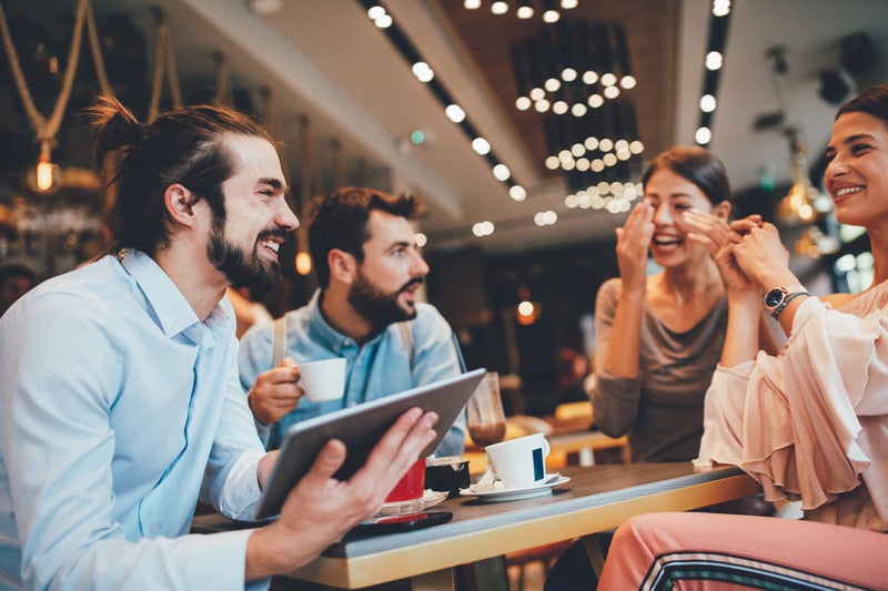Coworkers in Cafe, Faulkner Mazda Harrisburg in Harrisburg PA